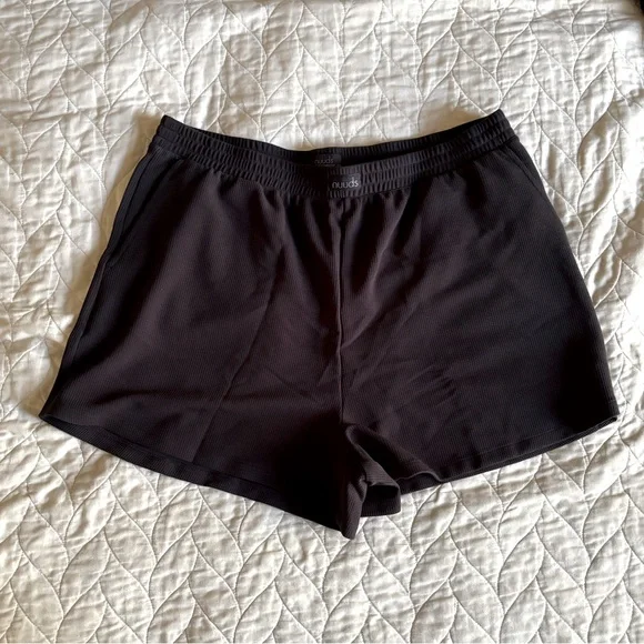 NWT NUUDS XXL LADIES WOMENS SPORTY WAFFLE SHORTS BLACK!!! 🖤🖤🖤 - Picture 5 of 8